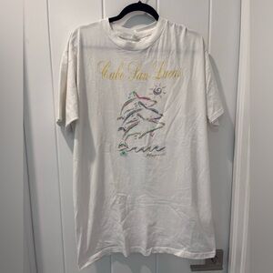 Vintage White Cabo San Lucas Dolphin T-Shirt